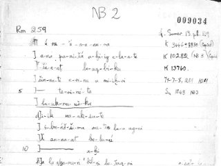  Image of part of Lambert Folio 9034, the first page of Notebook 2