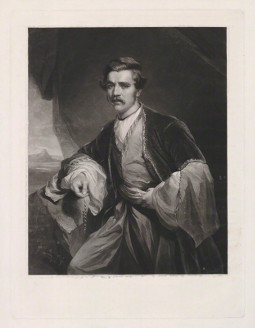 Mezzotint of Layard, made in 1850, now in the National Portrait Gallery