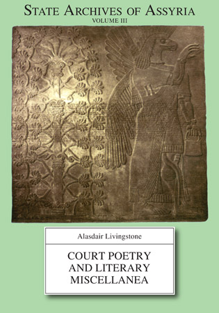 Cover of published volume A. Livingstone, Court Poetry and Literary Miscellanea (1989) 
