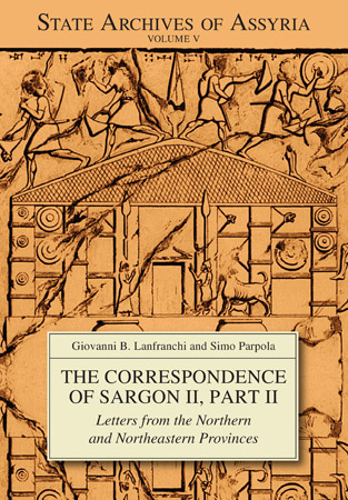 Cover of published volume G. B. Lanfranchi and S. Parpola, The Correspondence of Sargon II, Part II: Letters from the Northern and Northeastern Provinces (1990)