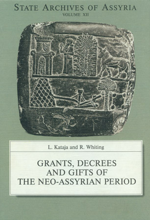 Cover of published volume L. Kataja and R. Whiting, Grants, Decrees and Gifts of the Neo-Assyrian Period (1995) 