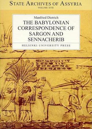 Cover of published volume M. Dietrich, The Neo-Babylonian Correspondence of Sargon and Sennacherib (2003)